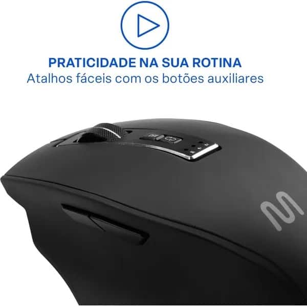 Mouse bluet. e wire. multi-device 3200dpi preto sil. MO401 Multilaser CX 1 UN
