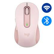 Mouse Sem Fio Logitech Signature M650 com Design de Tamanho Médio, Clique Silencioso, Conexão USB e Bluetooth - Rose CX 1 UN