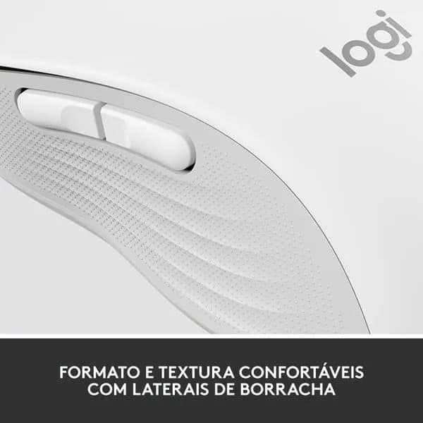 Mouse Sem Fio Logitech Signature M650 com Design de Tamanho Médio, Clique Silencioso, Conexão USB e Bluetooth - Branco CX 1 UN