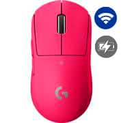 Mouse Gamer Sem Fio Logitech G PRO X SUPERLIGHT LIGHTSPEED, 5 Botões Programáveis, Sensor HERO 25K, Compatível com POWERPLAY - Rosa Magenta CX 1 UN