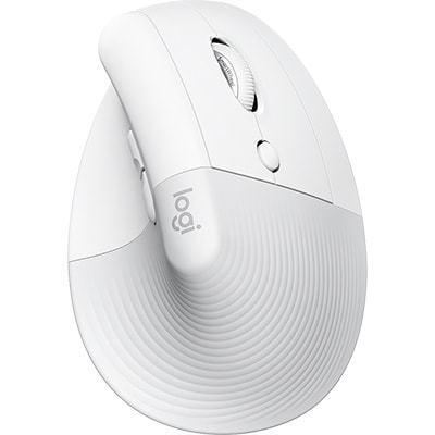 Mouse sem fio Bluetooth ergonômico Lift Off White Logitech - CX 1 UN