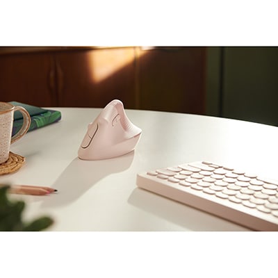 Mouse sem fio bluetooth ergonômico Lift Rosé Logitech - CX 1 UN