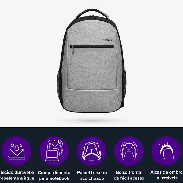 Mochila para Notebook de até 15.6", Urbanite, Cinza, TBB582, Targus - PT 1 UN