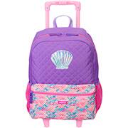Mochila Escolar Infantil de Rodinhas Plus sereia Poliéster Roxa Sestini - PT 1 UN