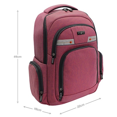 Mochila p/notebook até 14" em poliester rosa BH215-39 Baohua PT 1 UN