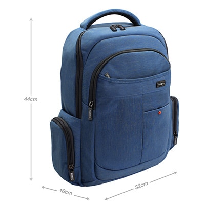 Mochila p/ notebook até 14" em poliéster azul BH215-35 Baohua PT 1 UN