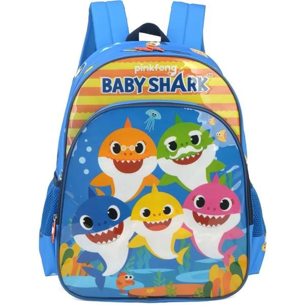 Mochila Infantil Baby Shark em Poliéster Luxcel - PT 1 UN