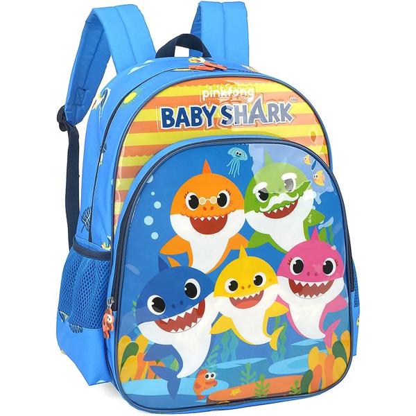 Mochila Infantil Baby Shark em Poliéster Luxcel - PT 1 UN