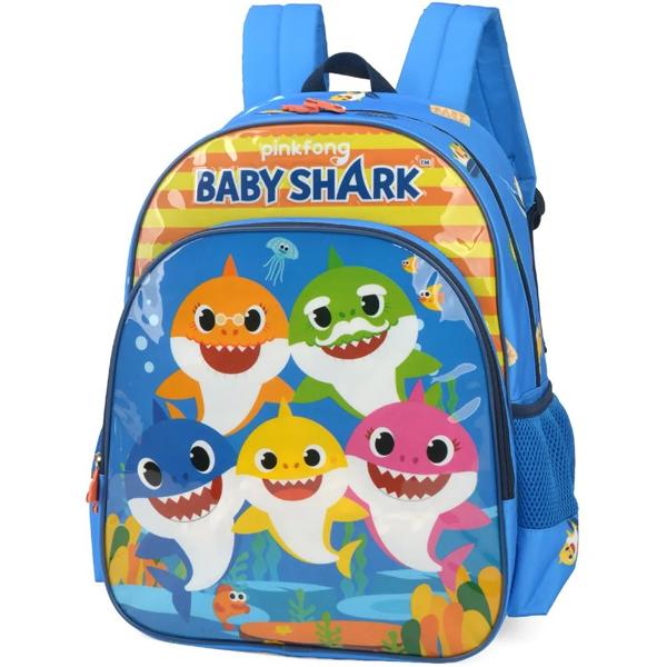 Mochila Infantil Baby Shark em Poliéster Luxcel - PT 1 UN