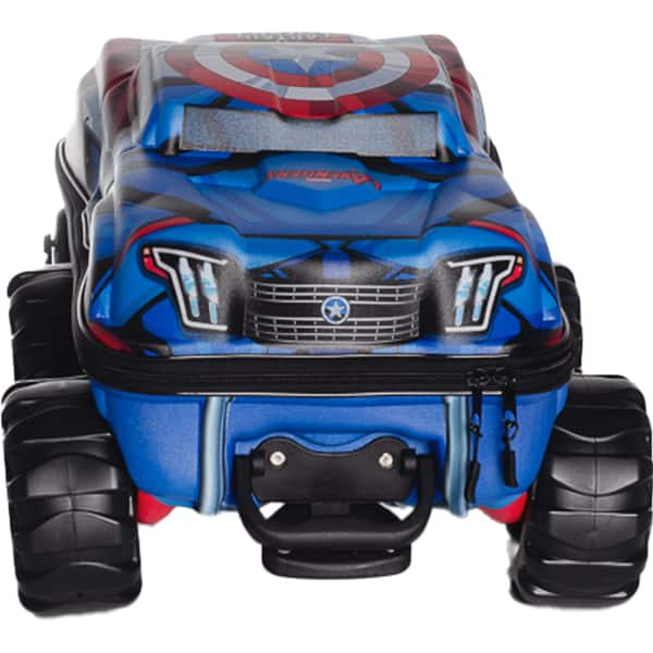 Mochila Escolar Infantil de Rodinhas em EVA, Capitão América Monster Trucks, Maxtoy - PT 1 UN