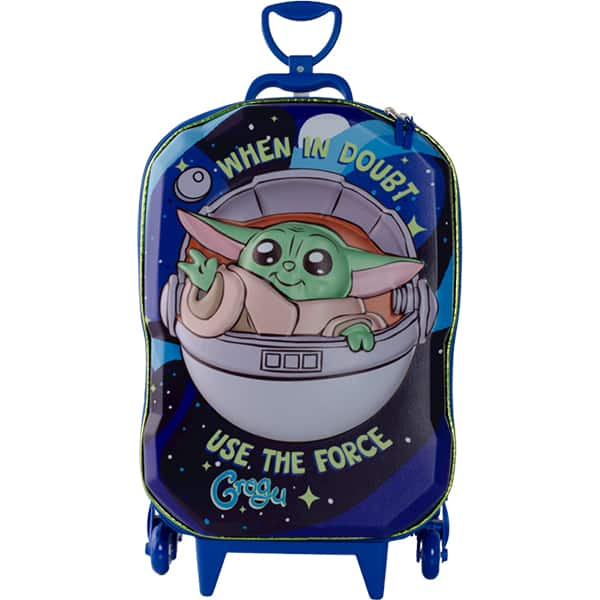 Mochila Escolar Infantil de Rodinhas em EVA, Star Wars Grogu, Maxtoy - PT 1 UN