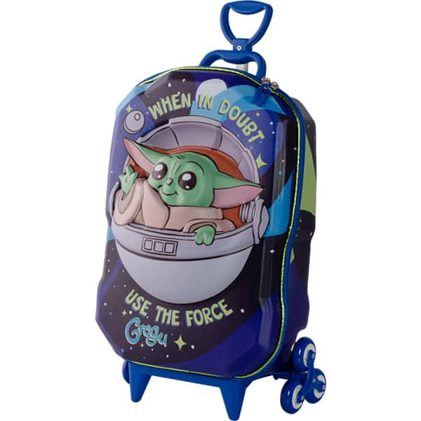 Mochila Escolar Infantil de Rodinhas em EVA, Star Wars Grogu, Maxtoy - PT 1 UN