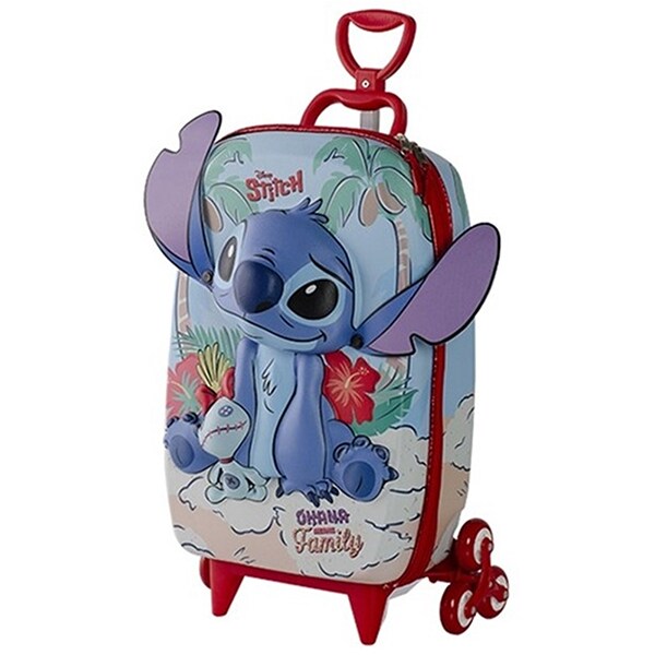 Mochila Escolar Infantil de Rodinhas em EVA, Stitch Praia, Maxtoy - PT 1 UN