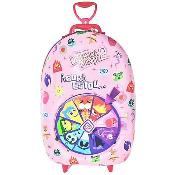 Mochila Escolar Infantil de Rodinhas em EVA, Divertidamente, Roleta de sentimentos, 3862BM24, Maxtoy - PT 1 UN