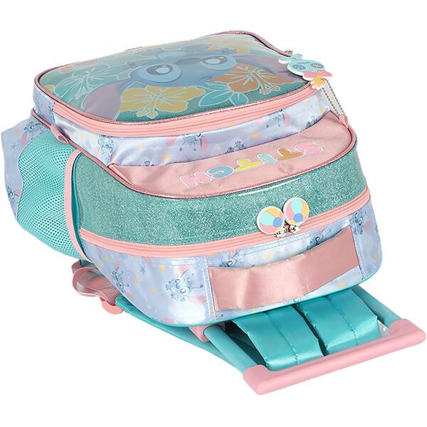Mochila escolar de Rodinhas em poliéster, Stitch, Turquesa, Luxcel - PT 1 UN