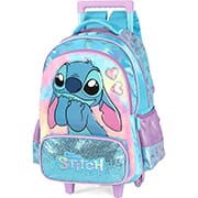 Mochila Escolar Infantil de Rodinhas Stitch, Azul, Luxcel - PT 1 UN Mochila Escolar Infantil de Rodinhas Stitch, Azul, Luxcel - PT 1 UN