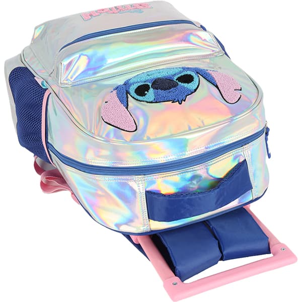 Mochila escolar de Rodinhas em poliéster, Stitch, Prata, Luxcel - PT 1 UN