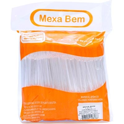 Mexedor plástico para café palheta com 11cm drinque Mexa Bem PT 500 UN