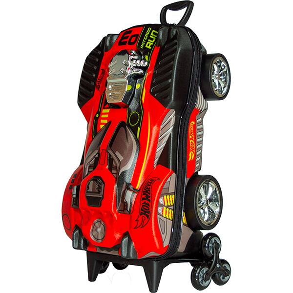 Mochila Escolar Infantil de Rodinhas em EVA, Hot Wheels Dune Soar Motor Cromo, Maxtoy - PT 1 UN