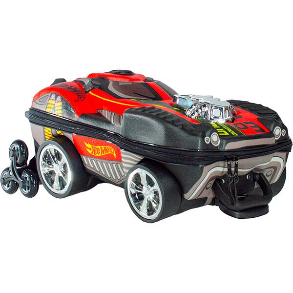Mochila Escolar Infantil de Rodinhas em EVA, Hot Wheels Dune Soar Motor Cromo, Maxtoy - PT 1 UN