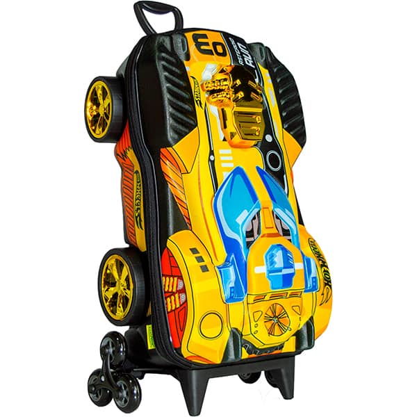 Mochila Escolar Infantil de Rodinhas em EVA, Hot Wheels Dune Soar Motor Dourado, Maxtoy - PT 1 UN Mochila Escolar Infantil de Rodinhas em EVA, Hot Wheels Dune Soar Motor Dourado, Maxtoy - PT 1 UN