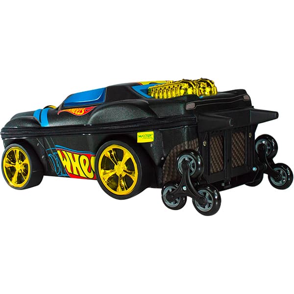 Mochila Escolar Infantil de Rodinhas em EVA, Hot Wheels Night Shifter Motor Dourado, Maxtoy - PT 1 UN