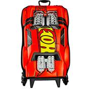 Mochila Escolar Infantil de Rodinhas em EVA, Hot Wheels Night Shifter Vermelho, Motor Cromado, Maxtoy - PT 1 UN