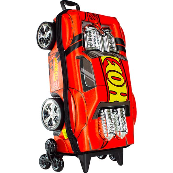 Mochila Escolar Infantil de Rodinhas em EVA, Hot Wheels Night Shifter Vermelho, Motor Cromado, Maxtoy - PT 1 UN Mochila Escolar Infantil de Rodinhas em EVA, Hot Wheels Night Shifter Vermelho, Motor Cromado, Maxtoy - PT 1 UN