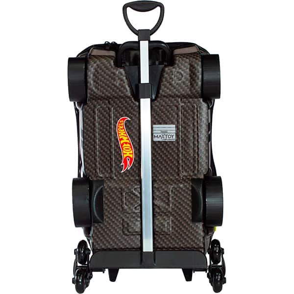 Mochila Escolar Infantil de Rodinhas em EVA, Hot Wheels Night Shifter Cinza, Motor Prata, Maxtoy - PT 1 UN
