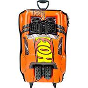 Mochila Escolar Infantil de Rodinhas em EVA, Hot Wheels Night Shifter Laranja, Motor Cromado, Maxtoy - PT 1 UN