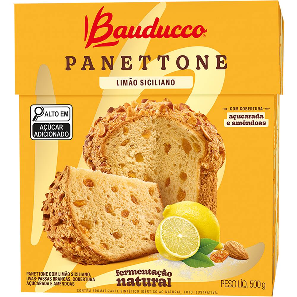 PANETTONE LIMÃO SICILIANO E PASSAS BAUDUCCO 500G