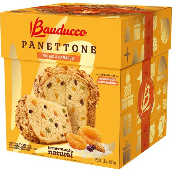 Panettone frutas e damasco 500g Bauducco CX 1 UN