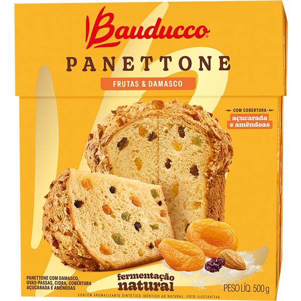 Panettone frutas e damasco 500g Bauducco CX 1 UN