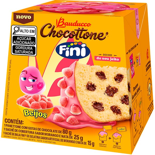 Mini Chocottone Fini Beijos, 80g, Bauducco - CX 1 UN