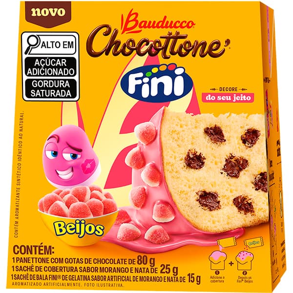Mini Chocottone Fini Beijos, 80g, Bauducco - CX 1 UN