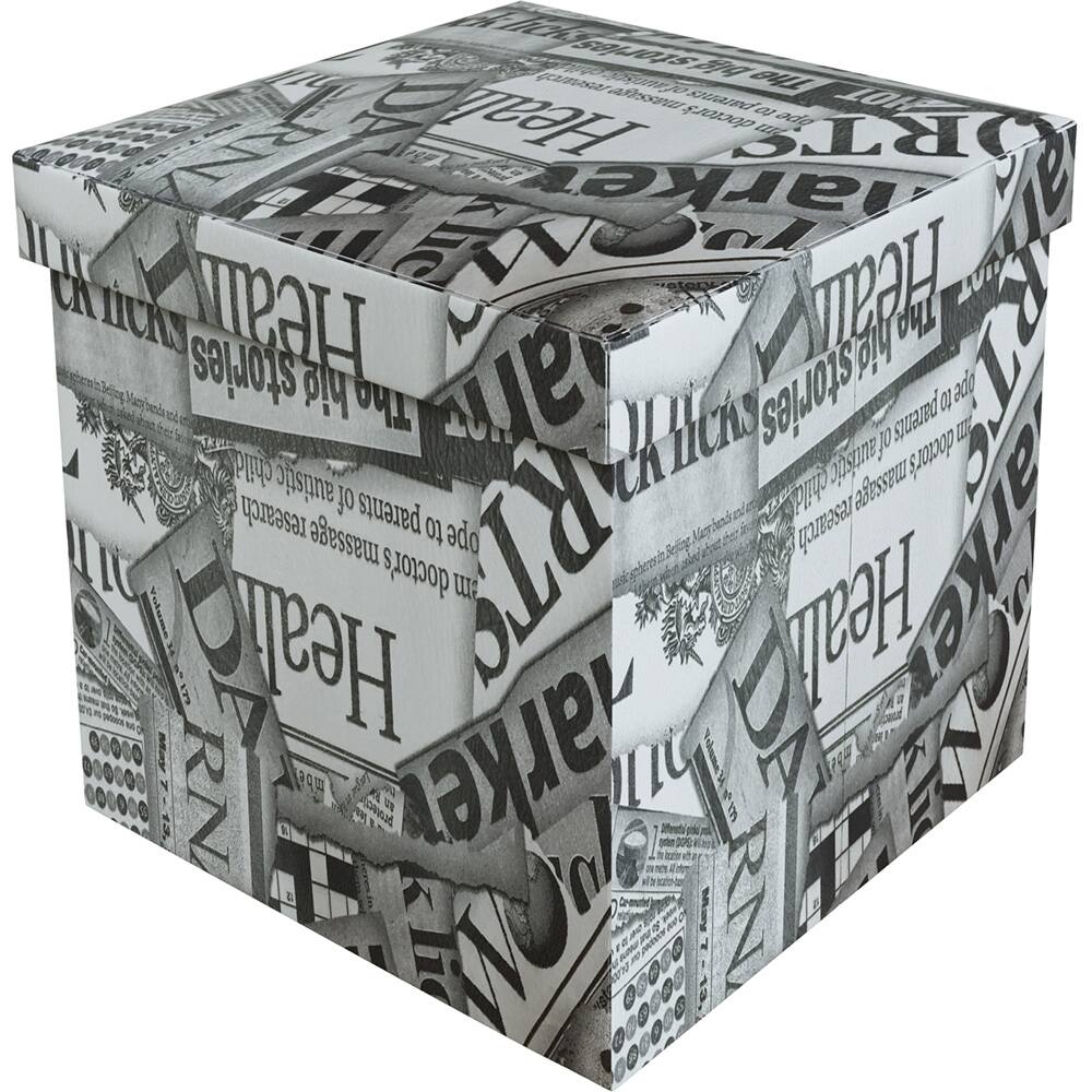 Puff baú desmontavel Newspaper 000872 Puff Prime PT 1 UN Móveis & Equipamentos Kalunga