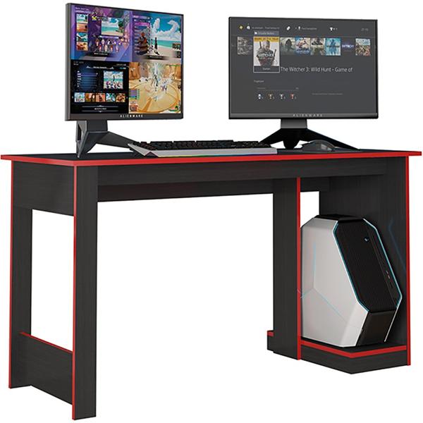 Mesa Gamer para 2 monitores, Preto/Vermelho, Caemmun - CX 1 UN