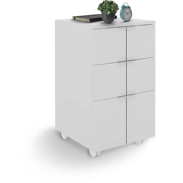 Gaveteiro MDF 3 gavetas com rodízio branco fosco EI072 Multi CX 1 UN