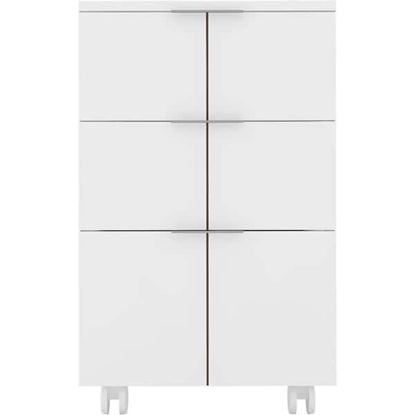 Gaveteiro MDF 3 gavetas com rodízio branco fosco EI072 Multi CX 1 UN