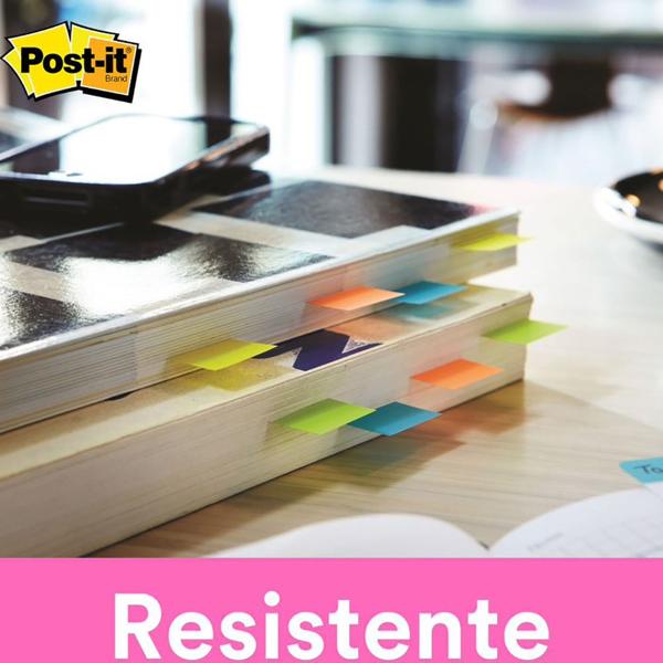 Marcador de Página Adesivo Post-it Flags 5 Cores Neon 11,9 mm x 43,2 mm - 100 folhas - BT 100 UN