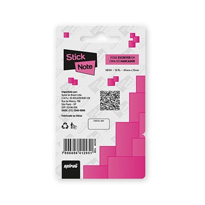 Marcador de página 45x25mm pop-up rosa neon Stick Note PT 50 UN