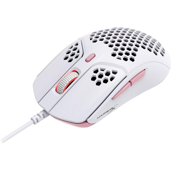 Mouse Gamer com fio USB Pulsefire Haste DPI 3200 Branco e Rosa 4P5E4AA HyperX - CX 1 UN