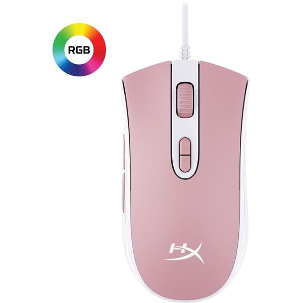 Mouse Gamer com fio USB Pulsefire core Rosa e Branco 639P1AA HyperX - CX 1 UN