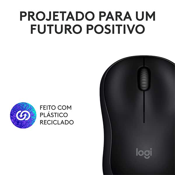 Mouse sem fio Logitech M240 Bluetooth, Pilha Inclusa, Preto, 11679 - CX 1 UN