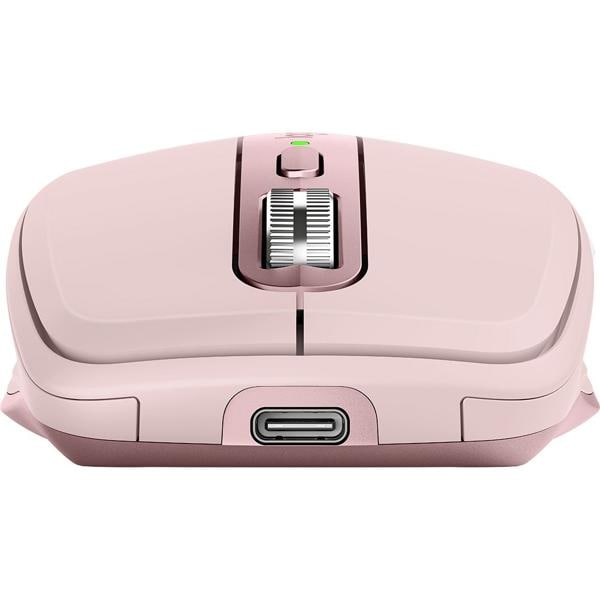 Mouse sem fio Logitech MX Anywhere 3S Compacto, Uso em Qualquer Superfície, Clique Silencioso, Recarregável, Conexão Bluetooth - Rosa CX 1 UN