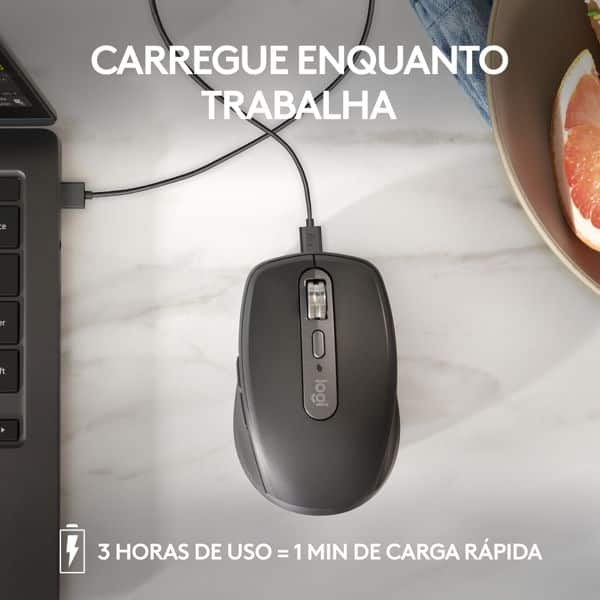 Mouse sem fio Logitech MX Anywhere 3S Compacto, Uso em Qualquer Superfície, Clique Silencioso, Recarregável, Conexão Bluetooth - Rosa CX 1 UN