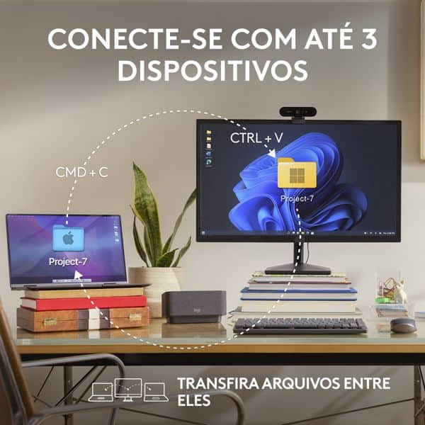 Mouse sem fio Logitech MX Anywhere 3S Compacto, Uso em Qualquer Superfície, Clique Silencioso, Recarregável, Conexão Bluetooth - Rosa CX 1 UN