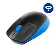 Mouse sem fio Logitech M190 com Design Ambidestro de Tamanho Padrão, Conexão USB e Pilha Inclusa - Azul CX 1 UN