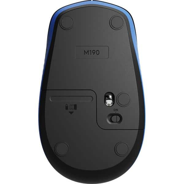 Mouse sem fio Full Size M190 azul 910-005903 Logitech CX 1 UN