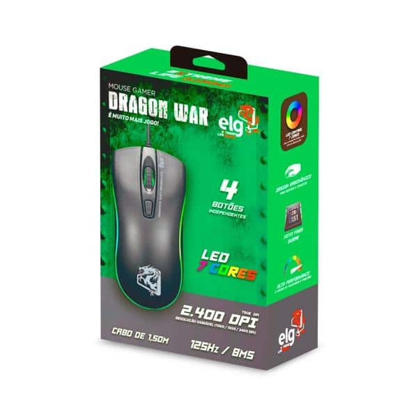 Mouse Gamer USB 2400dpi Dragon War  MGDW Elg CX 1 UN